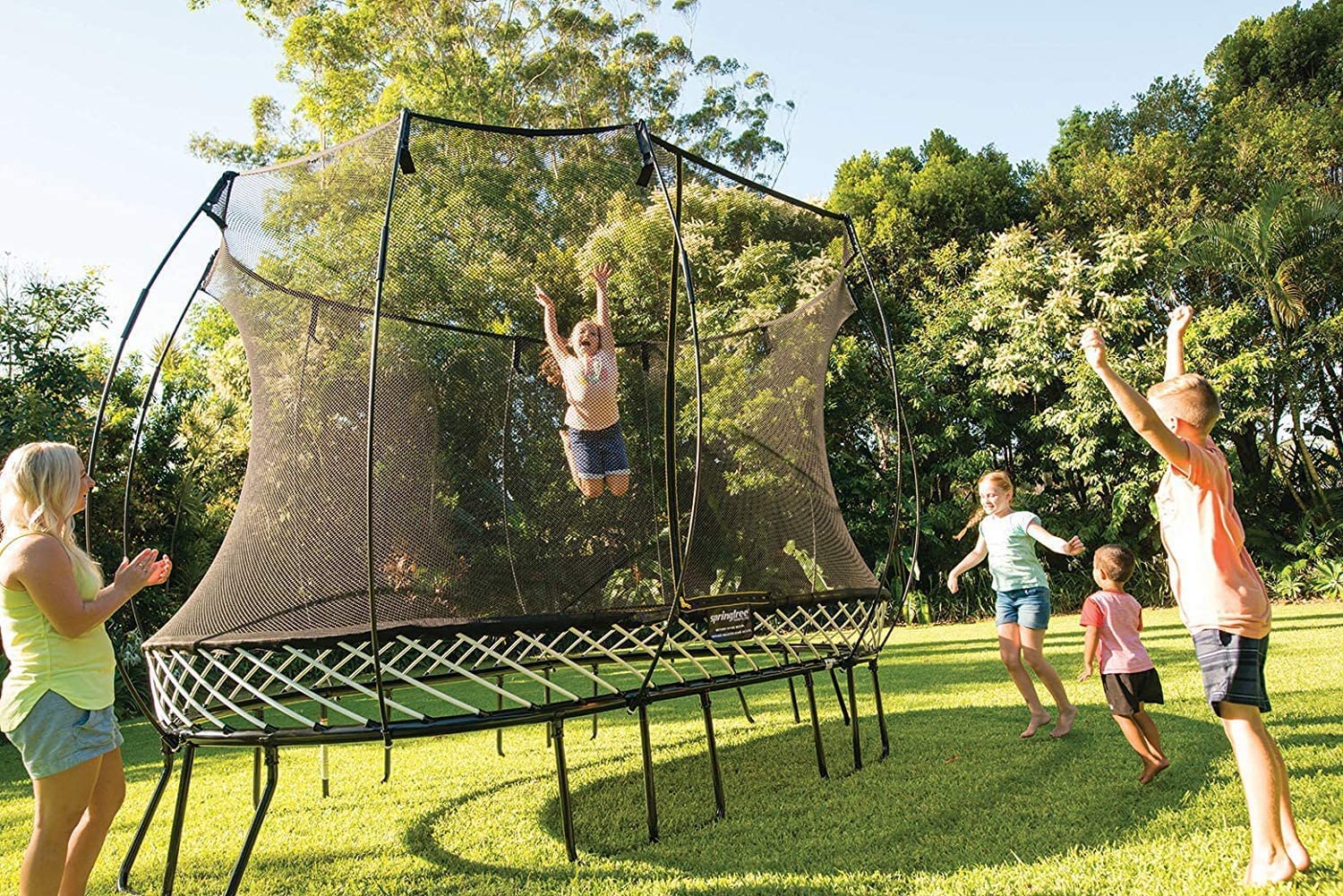 best 5 square trampolines with enclosure for sale small big