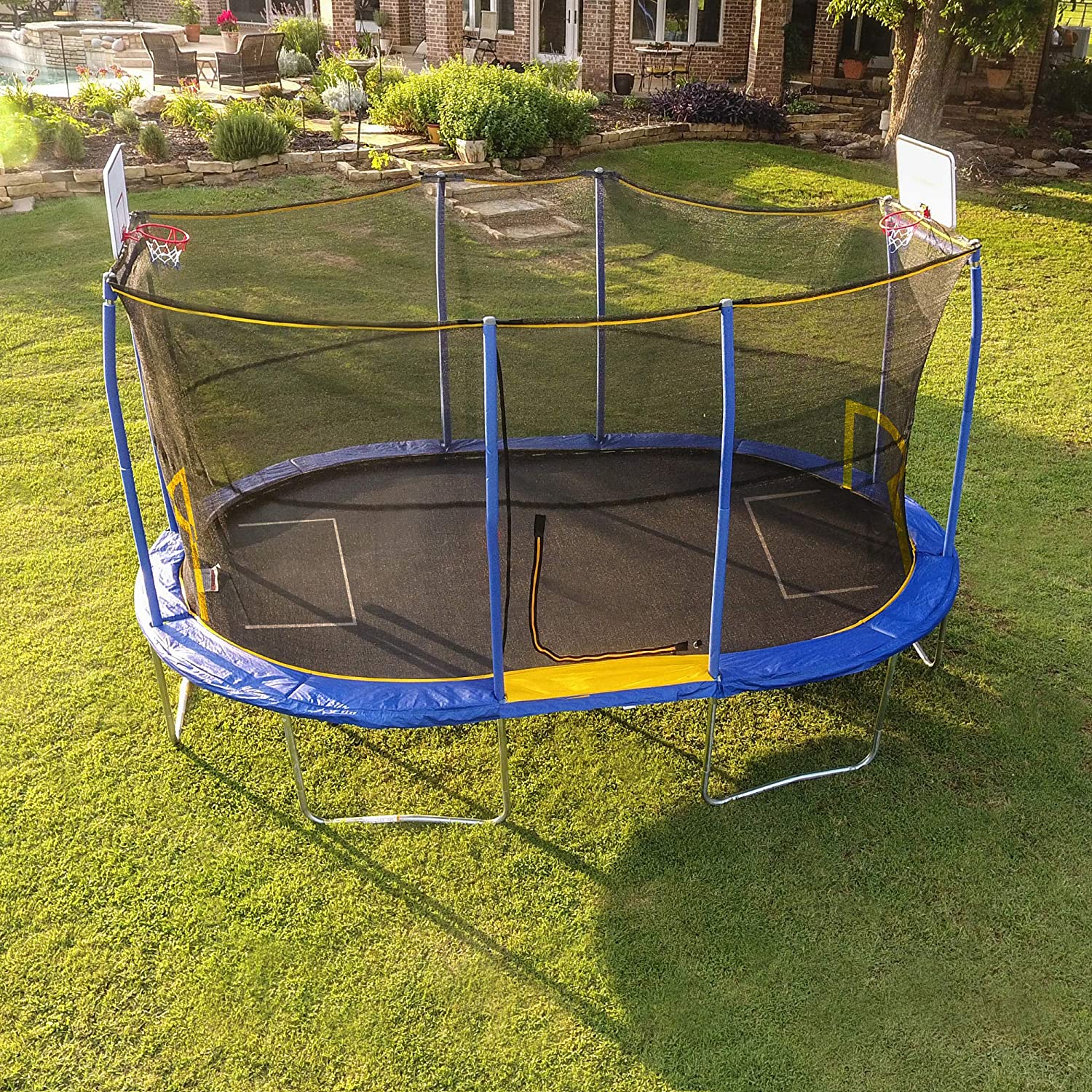 15 ft trampolines with enclosure round square rectangular